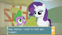 Size: 400x225 | Tagged: explicit, artist:swfpony, rarity, spike, twilight sparkle, age difference, animated, clopping, cunnilingus, dragon, duo, duo male and female, female, flash game, foalcon, g4, genitals, horn, imported from derpibooru, male, nudity, oral, outdoors, penis, pony, sex, ship:sparity, shipping, show accurate, show accurate porn, straight, straight shota, tongue out, unicorn, vulva, wingless spike