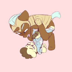 Size: 1250x1250 | Tagged: explicit, grimdark, artist:ashersketch, age difference, anal, clothes, colt, foal, foalcon, g4, gay, genitals, guard, horsecock, implied bisexual, imported from derpibooru, large penetration, male, male on male rape, nudity, pajamas, penetration, penis, pony, pound cake, punishment, rape, rape as punishment, sex, short mane, simple background, spread legs, spreading, stallion, stallion on colt, tongue out, torn clothes