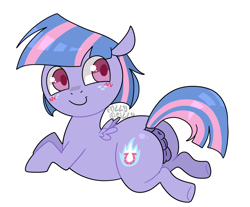Size: 1448x1199 | Tagged: explicit, artist:alleymutt, artist:follyfilly, anus, blushing, butt, dock, female, filly, flank, foal, foalcon, freckles, g4, genitals, imported from derpibooru, looking back, lying down, nudity, pegasus, plot, ponut, pony, prone, simple background, solo, solo female, tail, vagina, vulva, white background, wind sprint