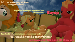 Size: 3840x2160 | Tagged: explicit, artist:olkategrin, apple bloom, applejack, 3d, aftersex, age difference, anus, applecest, balls, barn, bedroom eyes, big balls, big macintosh, big macintosh gets all the mares, big penis, brother and sister, butt, creampie, cum, cum on vulva, daughter, dripping, dripping cum, ears up, earth pony, english, enjoying, erection, female, filly, floppy ears, foal, foalcon, freckles, g4, genitals, handjob, hay, hay bale, hoofjob, hooves, horsecock, imminent sex, imminent vaginal, implied impregnation, imported from derpibooru, impregnation, incest, infidelity, leaking, leaking cum, looking at someone, lying down, male, mare, mother, mother and child, mother and son, nudity, on back, on side, open mouth, outdoors, paternity mark, pear butter, penis, pointing, polyamory, pony, pregnant, pregnant apple bloom, pregnant foal, shed, ship:applemacbloom, ship:macbloom, ship:pearmac, shipping, siblings, sisters, sitting, smiling, son, source filmmaker, spread legs, spread pussy, spreading, stallion, straight, stylized, stylized text, sweet apple acres, tail, tail aside, tree, unshorn fetlocks, vaginal creampie, vaginal orgasm, vaginal secretions, vulva, wall of tags