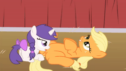 Size: 1280x720 | Tagged: explicit, artist:cloppy hooves, applejack, oc, oc:snowie aura, age difference, ai assisted, ai content, ai voice, animated, anus, barn, bow, braid, cunnilingus, duo, duo female, earth pony, female, filly, filly on mare, foal, foalcon, g4, genitals, horn, imported from derpibooru, lesbian, lying down, mare, nudity, on back, oral, orgasm, ponut, pony, sex, show accurate, show accurate porn, sound, squirting, tail, tail bow, unicorn, vaginal secretions, voice, vulva, webm