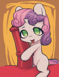 Size: 2182x2861 | Tagged: explicit, artist:sausagezzzz, sweetie belle, big macintosh, big penis, blank flank, cute, cute porn, earth pony, female, filly, foal, foalcon, g4, genitals, horn, imported from derpibooru, male, nudity, penis, penis hug, pony, ship:sweetiemac, shipping, size difference, straight, tongue out, unicorn
