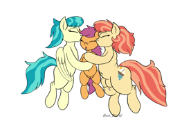 Size: 1754x1240 | Tagged: explicit, artist:bun_burst, scootaloo, aftersex, areola, aunt and niece, aunt holiday, auntie lofty, big crotchboobs, chubby, crotchboobs, earth pony, erect nipples, eyes closed, fat, female, filly, foal, foalcon, g4, genitals, huge crotchboobs, implied incest, implied lesbian, implied milking, implied sex, imported from derpibooru, incest, lesbian, milf, milk, nipples, nudity, open mouth, pegasus, pony, scootacest, scootauntincest, ship:loftyloo, ship:scootaday, shipping, simple background, sleeping, trio, trio female, vulva, white background