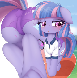 Size: 3825x3833 | Tagged: explicit, artist:an-m, art pack:fillypack 3, alternate version, anal insertion, blushing, butt, buttplug, cameltoe, clothes, dock, female, filly, floppy ears, foal, foalcon, frog (hoof), g4, gym uniform, imported from derpibooru, insertion, outdoors, panties, pegasus, polo shirt, pony, rear view, sex toy, shorts, tail, underhoof, underwear, vibrator, wind sprint