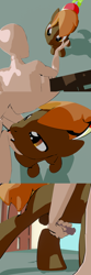 Size: 1920x5760 | Tagged: explicit, artist:nanomouse, button mash, oc, oc:anon, 3 panel comic, 3d, bald, balls, bench, blender, blender eevee, canon x oc, casual nudity, casual sex, cel shading, colt, comic, earth pony, exhibitionism, finger in mouth, foal, foalcon, g4, gay, genitals, hand on chin, handjob, high res, horsecock, human, human male, human male on colt, human on pony action, imported from derpibooru, interspecies, looking at each other, looking at someone, male, nudity, open mouth, penis, pony, ponyville, public nudity, public sex, raised leg, sex, shading, shipping, sitting, story included