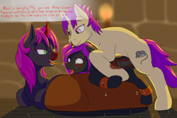Size: 6000x4000 | Tagged: explicit, artist:coreboot, oc, oc:darkaito, oc:midnight moon, oc:midnight stargazer, age difference, bdsm, bondage, doggy style, father and child, father and daughter, female, filly, foal, foalcon, from behind, imported from derpibooru, incest, male, mounting, nudity, oc only, penetration, penis, pony, sex, stallion, stallion on filly, straight, tied down, uterus, vaginal, virgin, x-ray