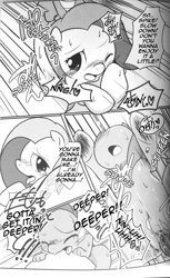 Size: 1200x1961 | Tagged: explicit, artist:kmart0614, fluttershy, spike, comic:dragonshy, black and white, comic, dialogue, dragon, erection, female, foalcon, g4, grayscale, ichiba, imported from derpibooru, interspecies, male, monochrome, nudity, penetration, penis, sex, straight, vaginal, vaginal secretions