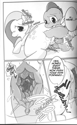 Size: 1200x1935 | Tagged: explicit, artist:kmart0614, fluttershy, spike, comic:dragonshy, black and white, clitoris, comic, dialogue, dragon, female, foalcon, g4, grayscale, ichiba, imported from derpibooru, intersex, male, monochrome, nudity, penetration, sex, ship:flutterspike, shipping, straight, vagina, vaginal, vaginal secretions, x-ray
