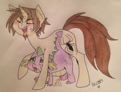 Size: 1404x1066 | Tagged: explicit, artist:ameliacostanza, spike, all fours, anal, anal creampie, anal orgasm, blushing, creampie, crossover, cum, cum while penetrated, cumming, doggy style, dragon, foalcon, from behind, g4, gay, hands free, imported from derpibooru, male, nudity, orgasm, orgasm cumshot, penetration, penis, peter parker, pony, pony on dragon action, sex, simultaneous orgasm, size difference, spider-man, stallion, stallion on dragon, sweat, tongue out, traditional art
