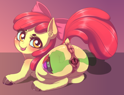 Size: 1860x1419 | Tagged: explicit, artist:dankflank, apple bloom, alternate version, anatomically correct, anus, blushing, butt, clitoris, cutie mark, disembodied hand, dock, earth pony, female, female focus, filly, foal, foalcon, g4, hand, imported from derpibooru, nudity, plot, ponut, pony, presenting, ribbon, smiling, solo focus, spread pussy, the cmc's cutie marks, tongue out, unshorn fetlocks, vagina, vaginal secretions, vulva