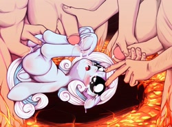 Size: 1300x963 | Tagged: explicit, artist:darkstylerz, oc, oc:snowdrop, anal, anal creampie, blushing, bukkake, creampie, cum, cum everywhere, cum in eye, cum on hooves, erection, facial, female, filly, foal, foalcon, foreskin, frog (hoof), grab, hell, hoofbutt, hoofjob, hooves, human, human male, human male on filly, human on pony action, human penis, imported from derpibooru, interspecies, male, masturbation, nudity, oc only, pegasus, penetration, penis, pony, rubbing, sex, straight, tongue out, underhoof, vaginal secretions, vulva, we are going to hell