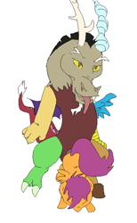 Size: 974x1584 | Tagged: explicit, grimdark, artist:dragonlover69, scootaloo, abuse, balls, discord, discord raping scootaloo, female, foalcon, g4, imported from derpibooru, male, nudity, penis, rape, scootabuse, sex, size difference, straight, this will end in petrification