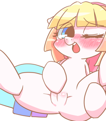 Size: 800x910 | Tagged: explicit, artist:monon0, blushing, earth pony, female, foalcon, g3, imported from derpibooru, nudity, pony, solo, solo female, toola-roola, vulva