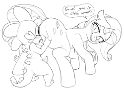 Size: 1280x923 | Tagged: explicit, artist:dotkwa, rarity, spike, age difference, anus, blushing, butt, dock, dragon, female, foalcon, g4, grayscale, imported from derpibooru, lip bite, male, monochrome, nudity, plot, ponut, pony, ship:sparity, shipping, simple background, sketch, straight, straight shota, vulva