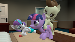 Size: 1920x1080 | Tagged: questionable, artist:papadragon69, princess flurry heart, twilight sparkle, 3d, age regression, ahegao, alicorn, baby, baby pony, babycon, bed, bedroom eyes, colt, diaper, doggy style, eyes rolling back, female, filly, filly twilight sparkle, foal, foalcon, from behind, g4, group sex, hoofing, imported from derpibooru, incest, lesbian, male, masturbation, open mouth, pacifier, penetration, pony, pound cake, sex, ship:flurrylight, ship:poundlight, softcore, source filmmaker, spread wings, threesome, tongue out, twilight is a colt coddler, twilight is a foal fiddler, vaginal, voyeurism, watching, wingboner, wings, younger
