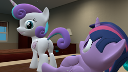 Size: 1920x1080 | Tagged: explicit, artist:papadragon69, princess flurry heart, twilight sparkle, 3d, age regression, alicorn, anus, baby, baby pony, babycon, bed, bedroom eyes, clitoris, diaper, female, filly, filly twilight sparkle, foal, foalcon, g4, imported from derpibooru, incest, lesbian, looking at each other, looking at you, looking back, looking back at you, looking forward, nudity, oral, pony, presenting, presenting anus, presenting pussy, raised tail, sex, ship:flurrylight, source filmmaker, spread legs, spreading, tail, tail aside, twilight is a foal fiddler, vulva, vulvar winking, younger