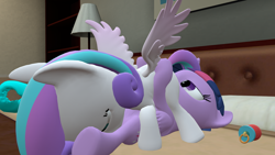 Size: 1920x1080 | Tagged: questionable, artist:papadragon69, princess flurry heart, twilight sparkle, 3d, 69 position, age regression, alicorn, baby, baby pony, babycon, bed, bedroom eyes, cunnilingus, diaper, eyes closed, eyes on the prize, female, filly, filly twilight sparkle, foal, foalcon, g4, imported from derpibooru, incest, lesbian, looking down, looking forward, oral, pacifier, pony, sex, ship:flurrylight, softcore, source filmmaker, spread wings, twilight is a foal fiddler, wingboner, wings, younger