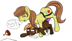 Size: 1175x670 | Tagged: explicit, artist:b-i-r, button mash, oc, oc:cream heart, ahegao, anal insertion, anal orgasm, bliss, canon x oc, cum, cumming, dialogue, digital art, earth pony, earth pony oc, english, enjoying, female, female on male, femdom, foalcon, fucked senseless, g4, hands free, imported from derpibooru, incest, insertion, male, malesub, mother, mother and child, mother and son, open mouth, orgasm, orgasm cumshot, pegging, penetration, pony, redraw, sex, sex toy, ship:buttoncest, shipping, son, straight, strapon, submissive, sweat, updated, vaginal secretions