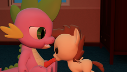 Size: 1920x1080 | Tagged: explicit, artist:papadragon69, spike, 3d, babycon, blowjob, dragon, dragon on pony action, foalcon, g4, gay, imported from derpibooru, interspecies, male, nudity, oral, penis, pony, pound cake, sex, ship:poundspike, source filmmaker