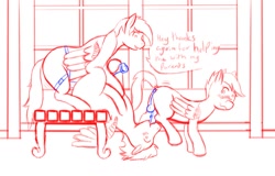 Size: 1215x780 | Tagged: explicit, artist:wyntermoon, rainbow dash, scootaloo, anal insertion, blowjob, blushing, draft, female, female on male, foalcon, futa, futa on male, futa scootaloo, g4, group sex, imported from derpibooru, insertion, intersex, locker room, male, masturbation, my little pony: friendship is magic, nudity, oral, pegasus, pegging, penetration, penis, pony, scootasoarin, seat, sex, sex toy, ship:soarindash, shipping, sketch, soarin', straight, strapon, threesome, wonderbolts, wonderbolts academy