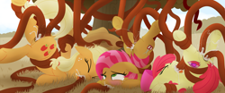 Size: 3840x1600 | Tagged: explicit, grimdark, artist:dtcx97, apple bloom, applejack, babs seed, ahegao, all three filled, anal, anal creampie, anus, applesub, backbend, bloomsub, bondage, creampie, cum, cum in mouth, cum out nose, dock, double penetration, drool, earth pony, eyes closed, female, femsub, filly, foal, foalcon, g4, imported from derpibooru, multiple penetration, nudity, open mouth, oral, oral creampie, orgasm, penetration, pony, rape, sex, squirting, submissive, subseed, tentabloom, tentacle bondage, tentacle porn, tentacle rape, tentacles, tentacles on female, tentacles on filly, the cmc's cutie marks, tree, triple penetration, underhoof, vaginal, vaginal secretions, vulva, wall of tags, widescreen