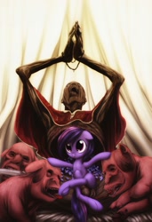 Size: 1367x2000 | Tagged: explicit, grimdark, grotesque, artist:darkstylerz, abdominal bulge, abomination, bags under eyes, balls, blood, dead, earth pony, female, fetish, filly, flower, foal, foalcon, frog (hoof), g4, hoof licking, hooves, human, human male, human male on filly, human on pony action, imported from derpibooru, interspecies, licking, male, necrophilia, not salmon, nudity, penetration, penis, pony, praying, sex, source needed, straight, undead, underhoof, useless source url, vaginal, violet spark, wat