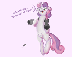 Size: 2000x1600 | Tagged: explicit, artist:gab0o0, sweetie belle, blushing, crotchboobs, disembodied hand, female, floppy ears, foalcon, g4, hand, imported from derpibooru, nipples, nudity, pony, teats, vulva