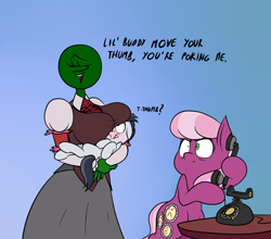 Size: 1250x1100 | Tagged: questionable, artist:anontheanon, oc, oc:femanon, bad touch, big breasts, blood, blushing, breasts, call the cops, cheerilee, colt, dialogue, female, foal, foalcon, frown, g4, human, human female, implied erection, imported from derpibooru, lewd, male, molestation, nosebleed, phone, pony, rumble, scared, straight, straight shota