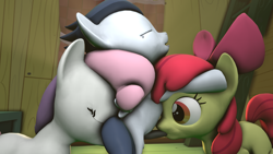 Size: 3840x2160 | Tagged: explicit, artist:viranimation, apple bloom, sweetie belle, fanfic:two fillies one colt - fun in the clubhouse, 3d, analingus, analingus on male, blowjob, earth pony, fanfic, fanfic art, female, female on male, female on male analingus, foalcon, g4, group sex, high res, imported from derpibooru, male, nudity, oral, penetration, penis, pony, rumble, sex, ship:rumbelle, ship:rumbloom, shipping, source filmmaker, straight, sucked while fucked, threesome