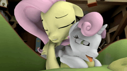 Size: 1280x720 | Tagged: explicit, artist:baked, fluttershy, sweetie belle, 3d, age difference, ahegao, animated, female, filly, fluttershy's cottage, foal, foalcon, futa, futa fluttershy, futa on female, futa on filly, g4, imported from derpibooru, intersex, mare, mare on filly, no sound, nudity, open mouth, penetration, pony, sex, ship:flutterbelle, shipping, source filmmaker, tongue out, vaginal, webm