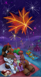 Size: 1500x2810 | Tagged: explicit, artist:smudge proof, spike, oc, oc:thunder ring, age difference, armpits, balls, big penis, cake, canada, canada day, canon x oc, commission, donut, dragon, exhibitionism, fireworks, flag, foalcon, food, g4, gay, hemipenis, hill, imported from derpibooru, impossibly large penis, male, maple leaf, mountain, multidick, night, nudity, parody, pederasty, penis, penis hug, picnic, pipsqueak, ponyville, ponyville town hall, public, scenery, ship:snaps, sky, snails, snips, tim hortons