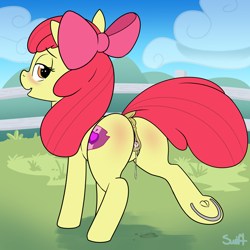 Size: 6000x6000 | Tagged: explicit, artist:swiftsketchpone, apple bloom, absurd resolution, anatomically correct, anus, blushing, clitoris, dark genitals, dock, earth pony, estrus, female, filly, foal, foalcon, frog (hoof), g4, horseshoes, imported from derpibooru, nudity, ponut, pony, presenting, solo, solo female, the cmc's cutie marks, underhoof, vaginal secretion stain, vaginal secretions, vulva, vulvar winking