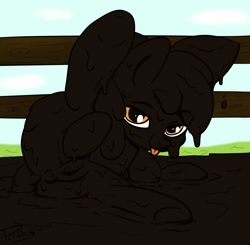 Size: 826x810 | Tagged: explicit, artist:megasweet, artist:plinko, apple bloom, anus, covered in mud, earth pony, female, fetish, filly, foal, foalcon, g4, imported from derpibooru, messy, muck, mud, mud bath, nudity, pig pen, pony, presenting, solo, solo female, vulva, wet and messy