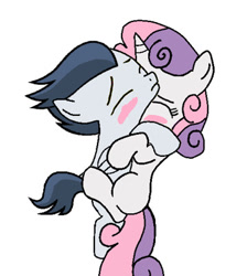 Size: 359x400 | Tagged: questionable, artist:lunaticdawn, sweetie belle, colt, female, filly, filly on colt, foal, foalcon, g4, imported from derpibooru, male, penetration, pony, rumble, sex, ship:rumbelle, shipping, softcore, straight, vaginal