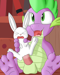 Size: 4000x5000 | Tagged: explicit, artist:foxkai, spike, absurd resolution, anal, angel bunny, bestiality, dragon, foalcon, g4, gay, imported from derpibooru, interspecies, male, penetration, sex, ship:angelspike