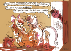 Size: 2500x1785 | Tagged: explicit, artist:crade, apple bloom, babs seed, scootaloo, sweetie belle, twilight sparkle, ahegao, anal, anal creampie, analingus, anus, applecest, blowjob, blushing, cmc foursome, creampie, crying, cum, cum dump, cum in mouth, cutie mark crusaders, dialogue, dickgirl, drool, earth pony, facefuck, female, filly, filly on filly, foal, foal orgy, foalcon, foursome, futa, futa apple bloom, futa cutie mark crusaders, futa filly, futa filly on filly, futa on female, futa scootaloo, futa sweetie belle, g4, gangbang, group sex, imported from derpibooru, incest, intersex, multiple penetration, nudity, open mouth, oral, oral creampie, orgasm, orgy, pegasus, penetration, penis, pony, reverse foalcon, reverse missionary position, sex, spitroast, sweat, the cmc's cutie marks, tongue out, triple penetration, twilight is a foal fiddler, unicorn, vaginal