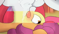 Size: 800x460 | Tagged: explicit, artist:n0nnny, apple bloom, scootaloo, sweetie belle, animated, applecest, big macintosh, brother and sister, cum, cutie mark crusaders, earth pony, female, foalcon, frame by frame, g4, gif, imported from derpibooru, incest, male, piledriver, pony, sex, ship:macbloom, ship:scootamac, ship:sweetiemac, shipping, siblings, straight