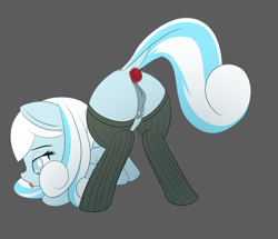 Size: 2911x2500 | Tagged: explicit, artist:an-m, oc, oc:snowdrop, anal insertion, clothes, crotchboobs, dead source, dock, female, filly, foal, foalcon, gray background, high res, imported from derpibooru, insertion, mare, missing cutie mark, nipples, nudity, oc only, pegasus, pony, pony oc, sex toy, simple background, socks, solo, solo female, teats, tongue out, vibrator, vulva