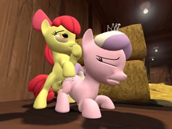 Size: 1400x1050 | Tagged: explicit, artist:soad24k, apple bloom, diamond tiara, 3d, balls, earth pony, female, foalcon, futa, futa apple bloom, futa on female, g4, genitals, gmod, imported from derpibooru, intersex, nudity, penis, pony, sex, ship:diamondbloom, shipping