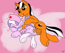 Size: 6000x4900 | Tagged: explicit, artist:littlenaughtypony, diamond tiara, oc, oc:ever harmon, absurd resolution, balls, canon x oc, clitoris, clothes, crotchboobs, earth pony, female, filly, foal, foalcon, from behind, g4, heart, horsecock, imported from derpibooru, legwear, lip bite, male, mare, nipples, nudity, nurse outfit, penetration, penis, pony, sex, smiling, socks, stallion, stallion on filly, straight, thigh highs, unicorn, vaginal, vaginal secretions, vulva, wet