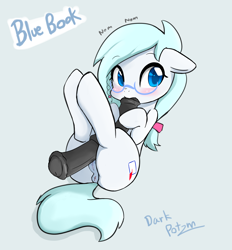 Size: 3500x3779 | Tagged: explicit, artist:potzm, oc, oc:bluebook, anus, cute, cute porn, dildo, dildo blowjob, doubleheaded dildo, earth pony, female, filly, foal, foalcon, glasses, high res, imported from derpibooru, insertion, nibbling, nom, nudity, oc only, on back, oral insertion, ponut, pony, ribbon, sex toy, solo, solo female, vaginal secretions, vulva