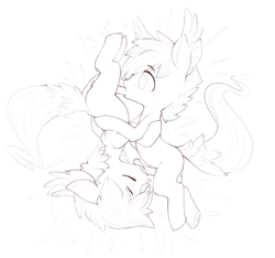 Size: 1000x934 | Tagged: explicit, artist:xennos, oc, 69 position, balls, belly button, blowjob, colt, colt on colt, eyes closed, foal, foalcon, gay, horsecock, imported from derpibooru, lineart, lying down, male, monochrome, nudity, oc only, oc x oc, on side, oral, penis, pony, reverse foalcon, sex, shipping, tongue out