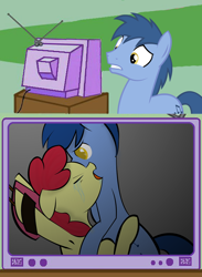 Size: 625x854 | Tagged: explicit, grimdark, apple bloom, comic:foal's market, 2 panel comic, age difference, armpits, artist needed, comic, crying, earth pony, edit, exploitable meme, female, filly, foal, foalcon, g4, imported from derpibooru, male, meme, noteworthy, obligatory pony, pony, rape, reaction, sex, stallion, stallion on filly, straight, tv meme