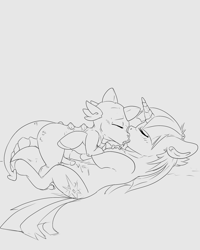 Size: 1200x1500 | Tagged: explicit, artist:72-hours-remain, spike, twilight sparkle, dragon, dragon on pony action, eyes closed, female, foalcon, g4, horn, imported from derpibooru, interspecies, kissing, male, nudity, penis, pony, precum, ship:twispike, shipping, sketch, straight, unicorn