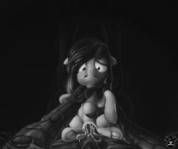 Size: 1284x1080 | Tagged: explicit, grimdark, artist:darkstylerz, abdominal bulge, alien, alien (franchise), bubblegum brush, choking, creampie, crying, cum, dark, female, filly, foal, foalcon, g4, grabbing, hooves, imported from derpibooru, male, monochrome, nudity, offscreen character, penetration, penis, pony, pov, rape, sex, source needed, space jockey, straight, stretching, underhoof, useless source url, vagina, vaginal, xenomorph