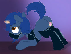 Size: 1292x992 | Tagged: explicit, artist:sip, oc, oc:starlight blossom, anus, egg vibrator, eyes rolling back, female, filly, foal, foalcon, gag, imported from derpibooru, latex, magic, masturbation, muzzle gag, nudity, oc only, pony, sex toy, simple background, solo, solo female, unicorn, vibrator, vulva