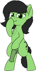 Size: 1073x2125 | Tagged: explicit, artist:smoldix, oc, oc:filly anon, balls, bipedal, chest fluff, cutie mark, derpibooru exclusive, earth pony, filly, foal, foalcon, futa, futa filly, futa filly anon, futa oc, horsecock, imminent rape, imminent sex, imported from derpibooru, intersex, lidded eyes, looking at you, nudity, oc only, penis, pony, simple background, smiling, smug, solo, solo futa, transparent background