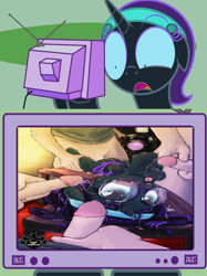 Size: 600x802 | Tagged: explicit, artist:darkstylerz, oc, oc:nyx, alicorn, alicorn oc, blushing, bukkake, camera, clothes, cum, cum everywhere, cum on glasses, cum on hooves, erection, exploitable meme, female, female focus, fetish, filly, foal, foalcon, foreskin, frog (hoof), gangbang, glasses, group sex, headband, hoof fetish, hooves, horn, human, human on pony action, human penis, imported from derpibooru, interspecies, licking, male, meme, nudity, obligatory pony, oc only, penetration, penis, pony, sex, solo focus, straight, table, template, tongue out, tv meme, underhoof, unicorn, vagina, vaginal, wings