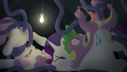 Size: 3839x2160 | Tagged: explicit, grimdark, artist:dtcx97, rarity, spike, sweetie belle, all three filled, anal, anal creampie, anal orgasm, anal-vaginal orgasm, anus, armpits, bondage, cave, creampie, cum, cum in mouth, cumming, double penetration, dragon, equal opportunity lewd, eyes closed, female, femsub, filly, foal, foalcon, frontbend, g4, high res, imported from derpibooru, male, malesub, multiple penetration, nudity, oral, oral creampie, orgasm, penetration, penis, pony, rape, rarisub, rough sex, sex, show accurate, show accurate porn, simultaneous orgasm, spikesub, squirting, submissive, sweetiesub, tentacle blowjob, tentacle bondage, tentacle porn, tentacle rape, tentacles, tentacles on female, tentacles on filly, tentacles on male, triple penetration, underhoof, unicorn, vagina, vaginal, vaginal creampie, vaginal secretions, vulva, wall of tags