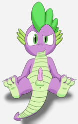 Size: 2443x3880 | Tagged: explicit, artist:foxkai, spike, dragon, erection, foalcon, g4, high res, imported from derpibooru, male, nudity, penis, solo, solo male, spread legs, spreading